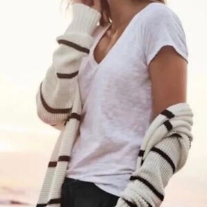 Athleta Highland Wrap Striped Knit Pocket Cardigan Womens Size Medium